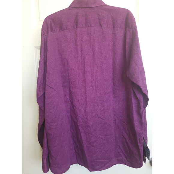 Ted Baker Men's Purple Dress Shirt Size 7 100% Cotton Lithuania Pre-Owned - Picture 2 of 8